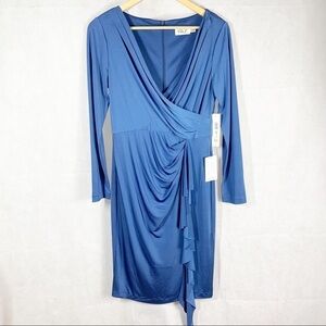 Eliza J Long Sleeve Faux Wrap Knit Dress